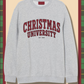 Christmas University Sweatshirt -  Embroidered Collegiate Grey